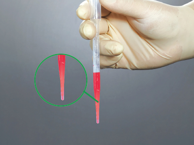 管端可熱封，方便液體的攜帶