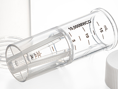 截留分子量標(biāo)識(shí)和體積刻度絲印在過濾器側(cè)面，便于識(shí)別