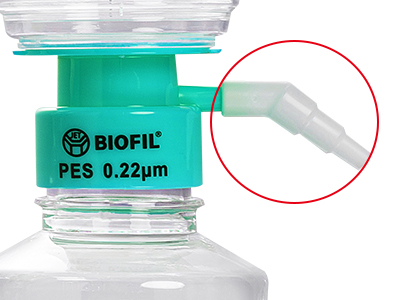 傾斜的軟管接頭更易于連接真空管路